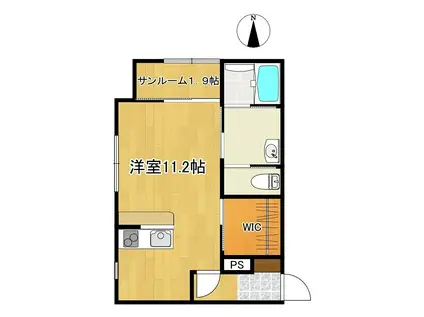 グランパランI(ワンルーム/1階)の間取り写真