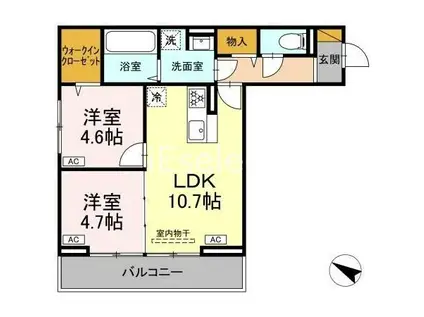 アヴァンスコート参番館(2LDK/3階)の間取り写真
