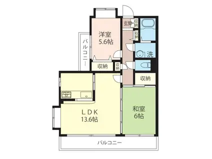 ヴェル・ドミール中幸(2LDK/3階)の間取り写真