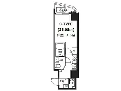 エスレジデンス蔵前(1K/3階)の間取り写真