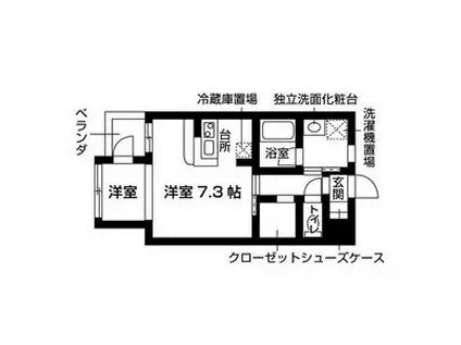 エスト日比野(1K/7階)の間取り写真