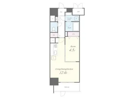 アロームドゥジョア(1LDK/12階)の間取り写真