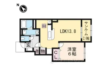 フリーデ・ドレミⅡ(1LDK/1階)の間取り写真