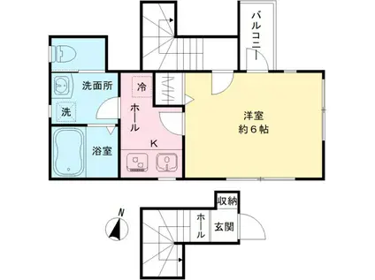 デザインテラス(1K/2階)の間取り写真