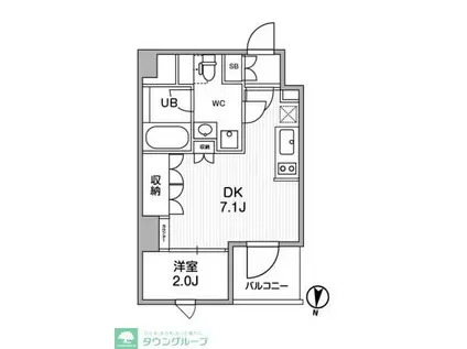 ALTERNA押上(1DK/4階)の間取り写真