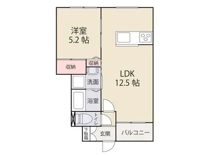 MS M III(1LDK/1階)の間取り写真