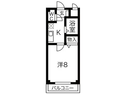 第2ジュノーム(1K/1階)の間取り写真