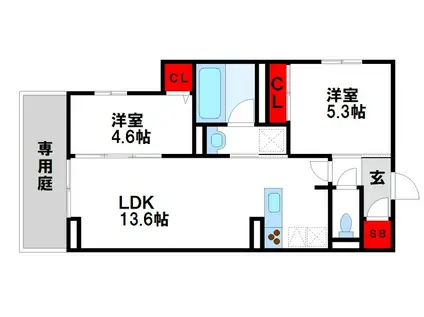 D-ROOM伊賀駅東(2LDK/2階)の間取り写真
