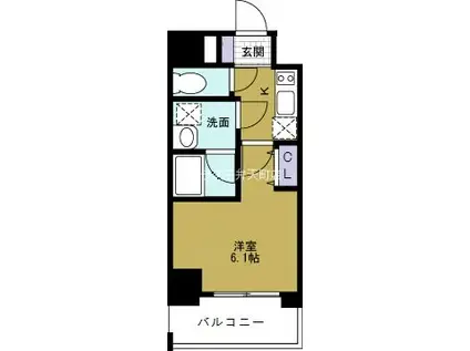 ブランTAT弁天町(1K/7階)の間取り写真