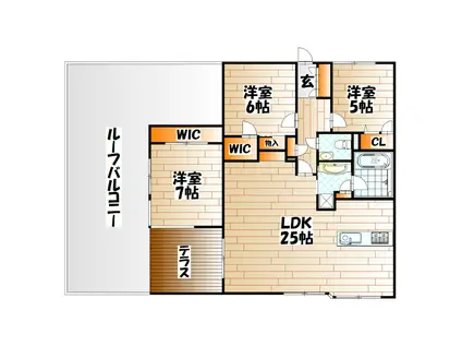 サンライフ下曽根サウスコート(3LDK/6階)の間取り写真