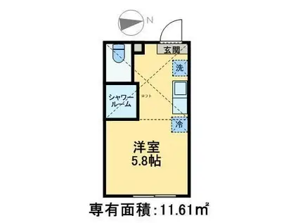 GLANZ町屋I(ワンルーム/1階)の間取り写真