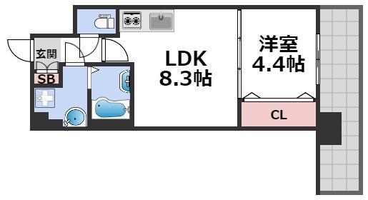 SPLENDIDE NAMBAIII(1LDK/6階)の間取り写真
