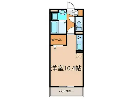 マルベリー(ワンルーム/1階)の間取り写真