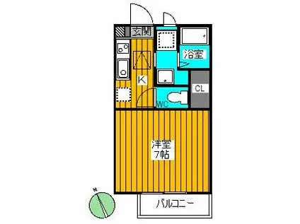 RKハイム和田C棟(1K/1階)の間取り写真