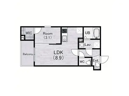 ジーメゾン西二見リュクス(1LDK/3階)の間取り写真