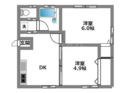 コーポイトー(2DK/1階)の間取り写真