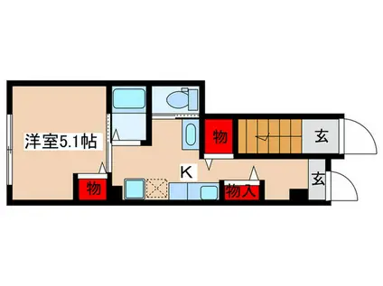 MAISON DE F YURIGAOKA(1K/1階)の間取り写真