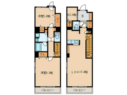 ディー・ウイングタワー(2LDK/8階)の間取り写真