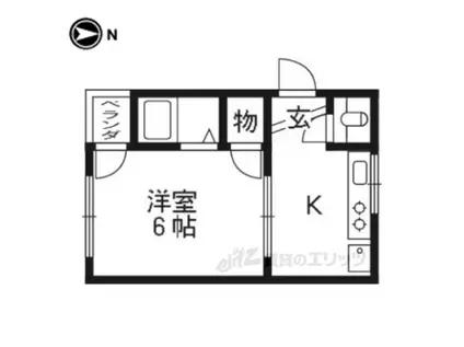 ハイツ東野(1K/3階)の間取り写真