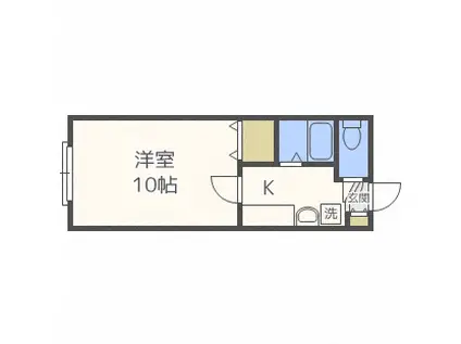 アルテピアッツァII(1K/2階)の間取り写真