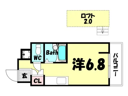 ヨーロピアンコンフォート(ワンルーム/1階)の間取り写真