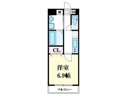 MISTRAL千代田町(1K/3階)の間取り写真