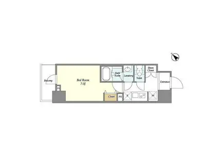 ライトテラス蔵前(1K/2階)の間取り写真