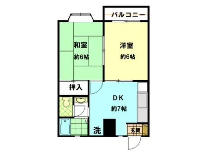 フラットルミエール(2DK/2階)の間取り写真