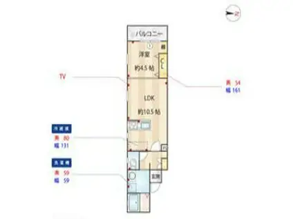 サフィオ弐番館(1LDK/3階)の間取り写真