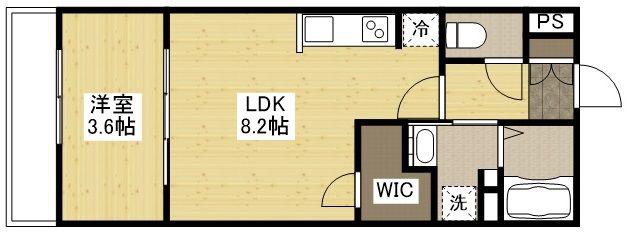 月光福山北零番館(1LDK/1階)の間取り写真