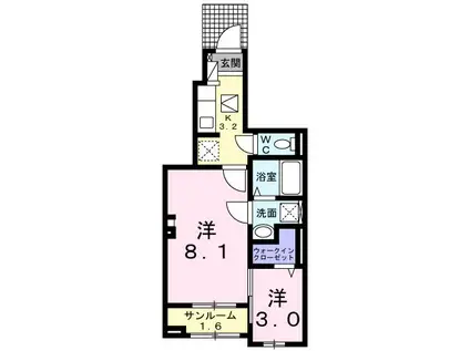 シャンテ フルール(2K/1階)の間取り写真