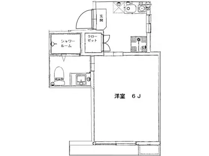 ISHII-SOH B(1K/2階)の間取り写真