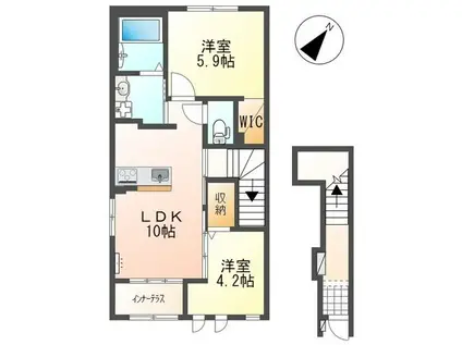 BEL・FIORE ベル・フィオーレ(2LDK/2階)の間取り写真