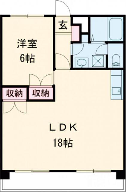 エリシオン馬見塚(1LDK/2階)の間取り写真