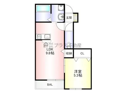 SEVEN STARS知古II(1LDK/1階)の間取り写真