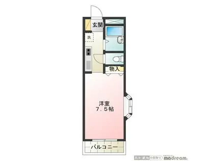 メゾンド・ビアンカ(1K/1階)の間取り写真