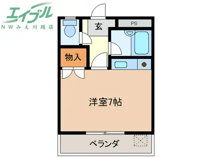 グレイスノア(ワンルーム/3階)の間取り写真