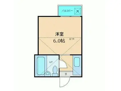 ジュネス大山(ワンルーム/1階)の間取り写真