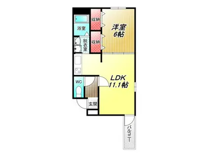 フジパレス加美東II番館(1LDK/1階)の間取り写真