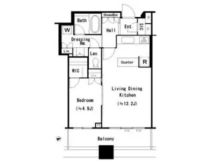 芝浦アイランド グローヴタワー(1LDK/9階)の間取り写真