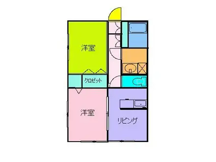 HATUKI1(2DK/1階)の間取り写真