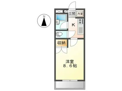 シャインキャッスルII(1K/1階)の間取り写真
