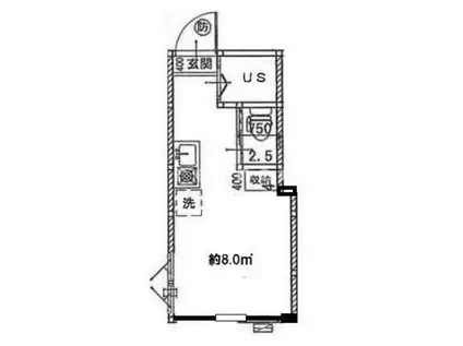 アーバンプレイス神楽坂Ⅱ(ワンルーム/1階)の間取り写真