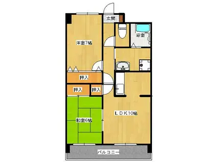 鹿児島スタービル(2LDK/3階)の間取り写真