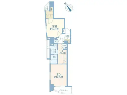 ジェイパーク渋谷イーストスクエア(1LDK/12階)の間取り写真