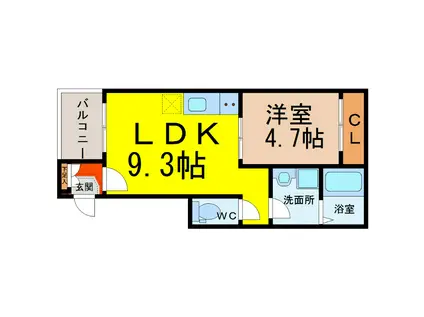 オプティマルコーポIII(1LDK/3階)の間取り写真