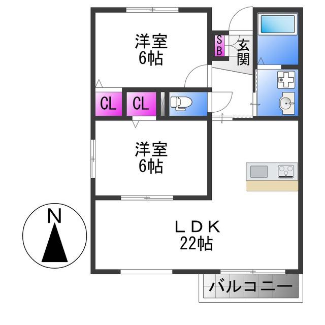 エトワールヴィル-R小阪本町レジデンス(2LDK/3階)の間取り写真