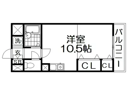 サングランデ1ST(ワンルーム/3階)の間取り写真