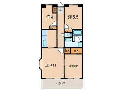 センターヒルズ21壱番館(3LDK/5階)の間取り写真