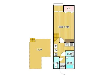 クエストY(1K/1階)の間取り写真